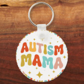 Autism Mama Often Stressed A Bit Of Mess Totally B キーホルダー (正面)