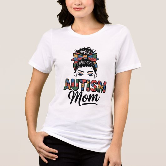 Autism Mom トライブレンドTシャツ (正面)