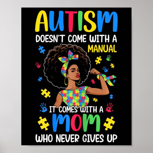 Autism Mom Doesn't Come With A Manual It Comes Bla ポスター (正面)