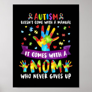 Autism Mom Doesn't Come With A Manual Women Autism ポスター