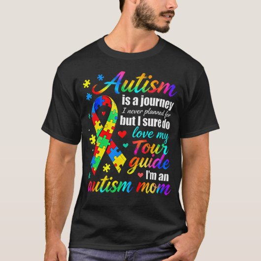 Autism Mom Journey Love And Guide Awareness Tシャツ (正面)