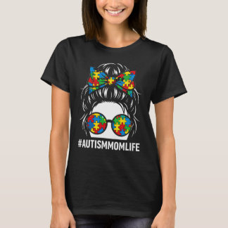 Autism Mom Life Puzzle Awareness Support Mom  Tシャツ