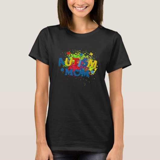 Autism Mom Mother Sunflower Puzzle Piece Autism Aw Tシャツ (正面)