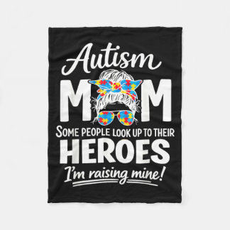 Autism Mom Raising Hero Puzzle Awareness Pride フリースブランケット