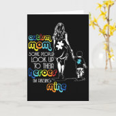 Autism Mom Some People Look Up To Their Heroes Aut カード (黄色い花)