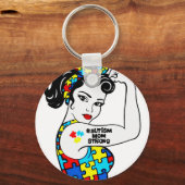 autism mom stron キーホルダー (正面)