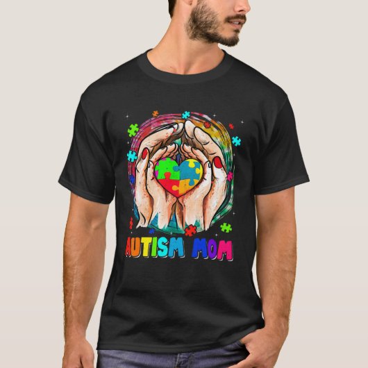 Autism Mom Support Autism Awareness Month Women Mo Tシャツ (正面)