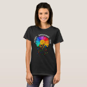 Autism Mom Support Floral Autism Awareness Daisy F Tシャツ (正面フル)
