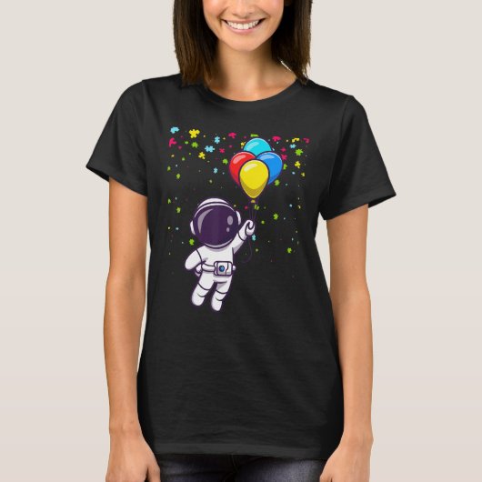 Autism Mom Teacher Youth Kids Astronaut Autism Awa Tシャツ (正面)