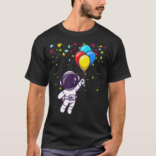 Autism Mom Teacher Youth Kids Astronaut Autism Awa Tシャツ (正面)