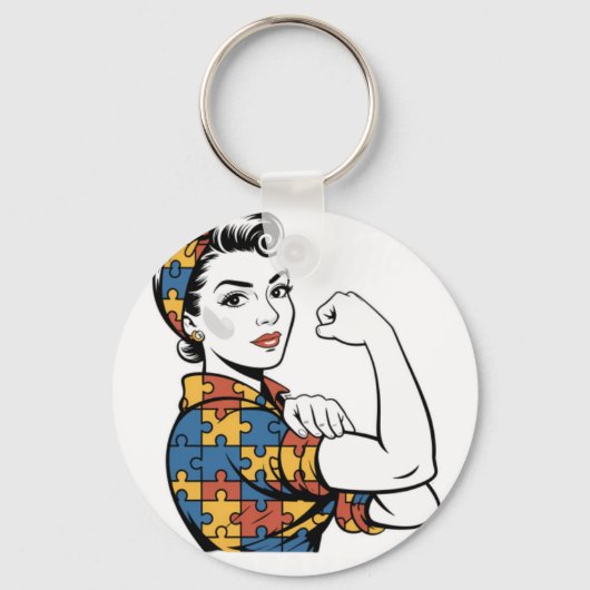 Autism Mom Unbreakable Autism Awarenes キーホルダー (正面)