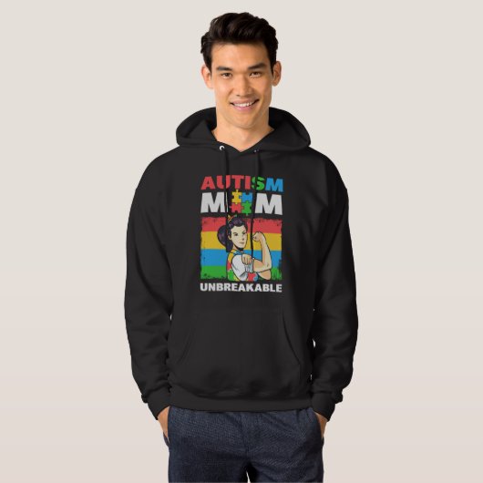 Autism Mom Unbreakable Autism Support Autism Aware パーカ (正面フル)