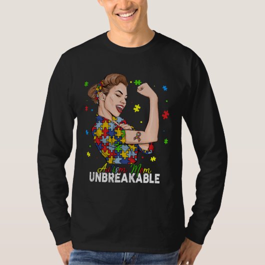 Autism Mom Unbreakable  Puzzle Autism Awareness Mo Tシャツ (正面)
