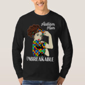 Autism Mom Unbreakable Puzzle Piece Autism Awarene Tシャツ (正面)