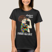 Autism Mom Unbreakable Puzzle Piece Autism Awarene Tシャツ (正面)