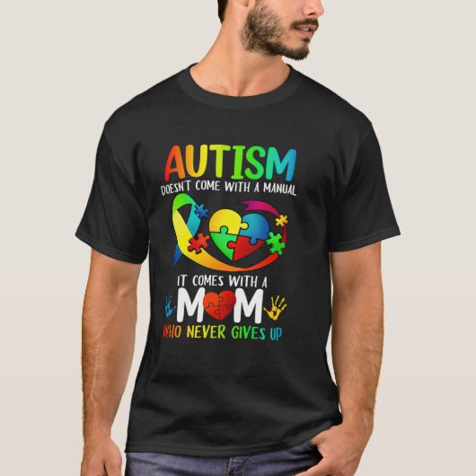 Autism Mom  Women Autism Awareness  Mom Autism Tシャツ (正面)