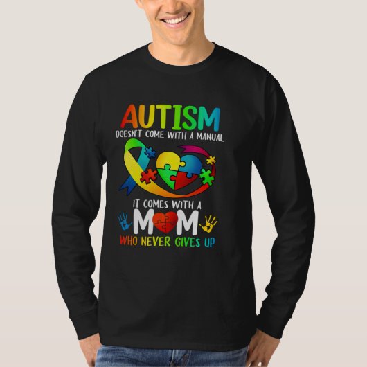 Autism Mom  Women Autism Awareness  Mom Autism Tシャツ (正面)