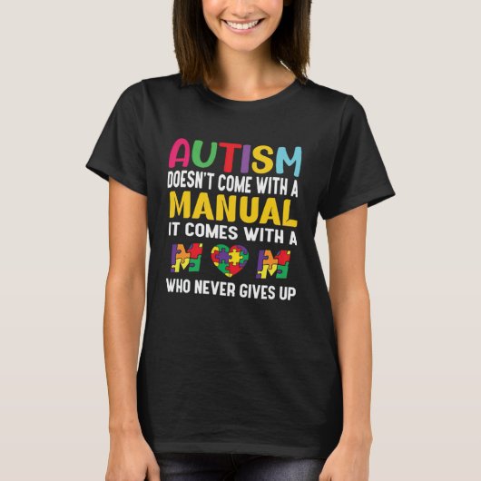 Autism Mom  Women Autism Awareness  Mom Cute Tシャツ (正面)