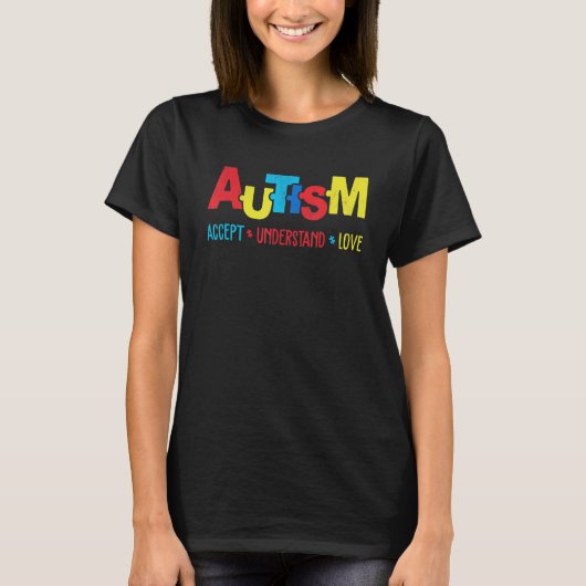 Autism Month Accept Understand Love Puzzle Women K Tシャツ (正面)