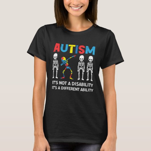 Autism Month It s A Different Ability  Dabbing Ske Tシャツ (正面)