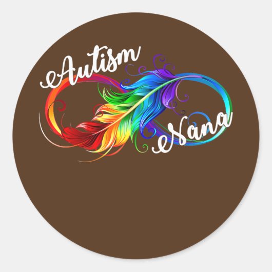 Autism Nana Autism Awareness Neurodiversity ラウンドシール (正面)