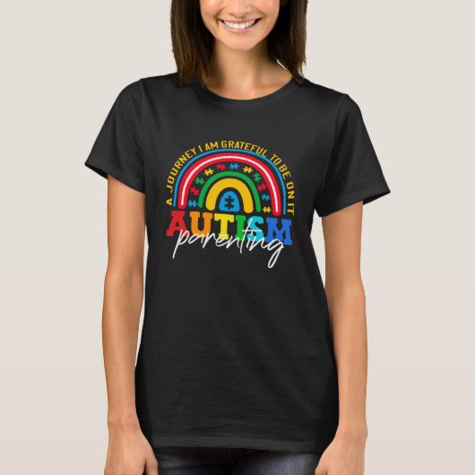 Autism parenting a journey I am grateful Autism Aw Tシャツ (正面)