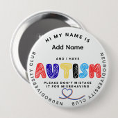 Autism Pin ID Neurodiversity club 缶バッジ (正面&裏面)