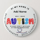 Autism Pin ID Neurodiversity club 缶バッジ (正面)