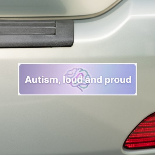 Autism Pride Loud & Proud Modern Purple バンパーステッカー (車上)