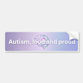 Autism Pride Loud & Proud Modern Purple バンパーステッカー (正面)