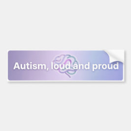 Autism Pride Loud & Proud Modern Purple バンパーステッカー