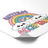 Autism Pro Acceptance Rainbow with Infinity Symbo ポスター (角)
