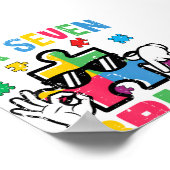 Autism Puzzle Hand Six Seven Bru ポスター (角)