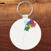 Autism Puzzle Love Autism Awarenes キーホルダー (正面)