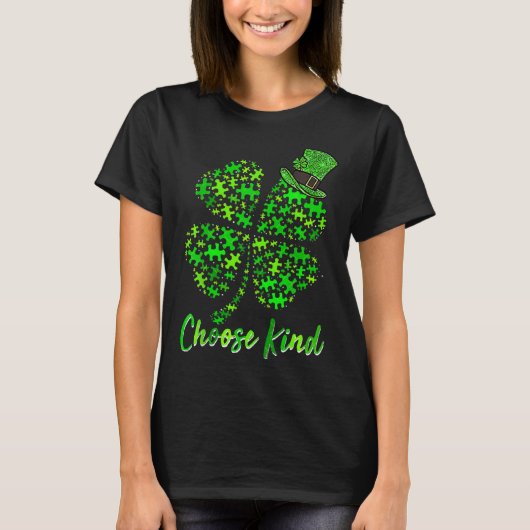 Autism Puzzle Pieces St Patrick Day shirt is a gre Tシャツ (正面)