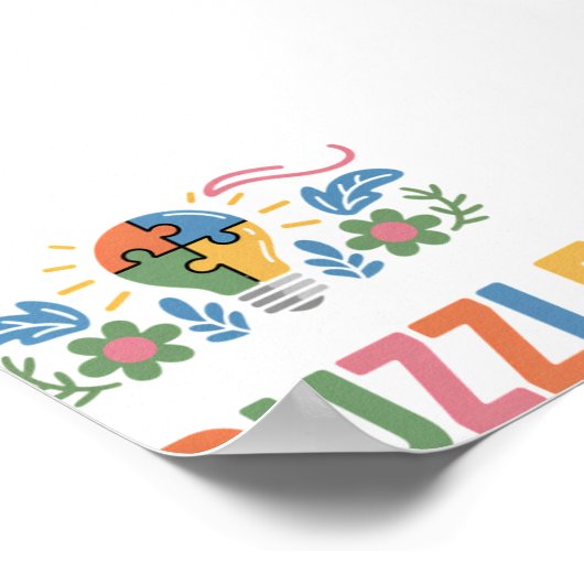 Autism Rainbow Autistic Pride Inclusion ADH ポスター (角)