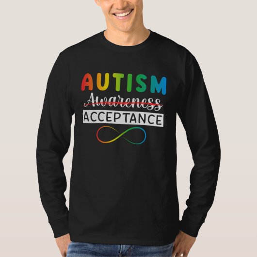 Autism Red Instead Acceptance Not Awareness Autism Tシャツ (正面)