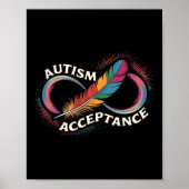 Autism Red Instead Infinity Symbol Autistic Accept ポスター (正面)