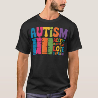 Autism Retro Groovy Acceptance Different Tシャツ