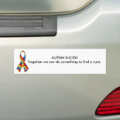 autism_ribbon、自閉症の最低! ともに…私達はしてもいいです バンパーステッカー (車上)