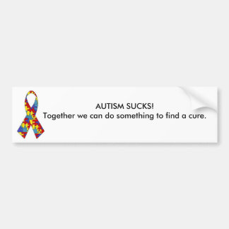 autism_ribbon、自閉症の最低! ともに…私達はしてもいいです バンパーステッカー