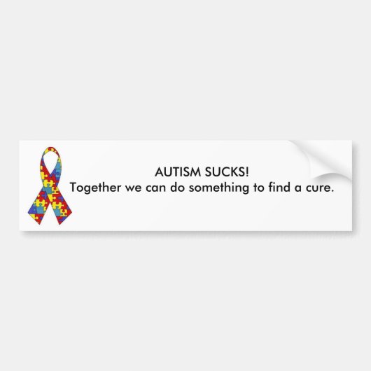 autism_ribbon、自閉症の最低! ともに…私達はしてもいいです バンパーステッカー (正面)