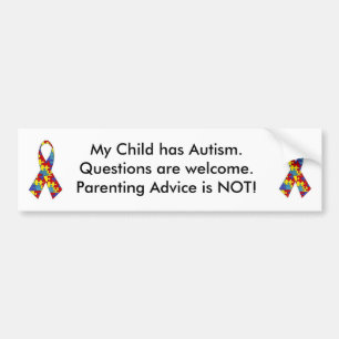 autism_ribbon、autism_ribbonに、私の子供Autiが…あります バンパーステッカー