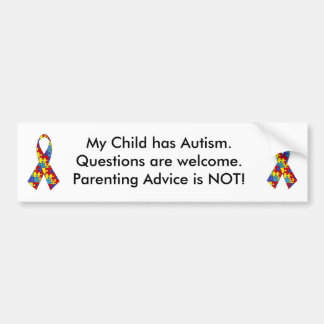 autism_ribbon、autism_ribbonに、私の子供Autiが…あります バンパーステッカー