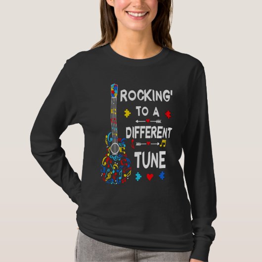 Autism Rock N Roll Rocking To A Different Tune Gui Tシャツ (正面)