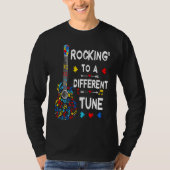 Autism Rock N Roll Rocking To A Different Tune Gui Tシャツ (正面)