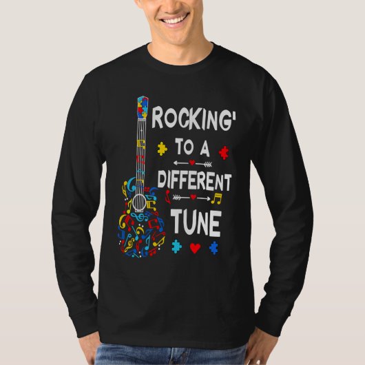 Autism Rock N Roll Rocking To A Different Tune Gui Tシャツ (正面)