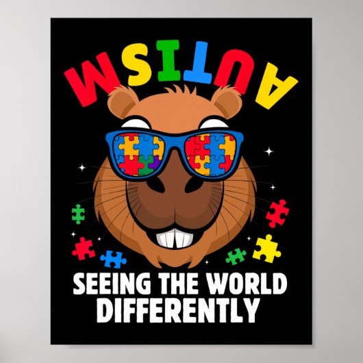 Autism Seeing The World Differently Awareness Capy ポスター (正面)