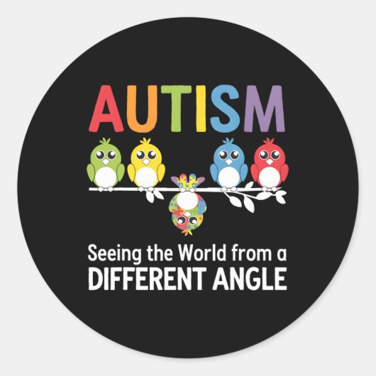 Autism Seeing The World From A Different Angle Cut ラウンドシール (正面)