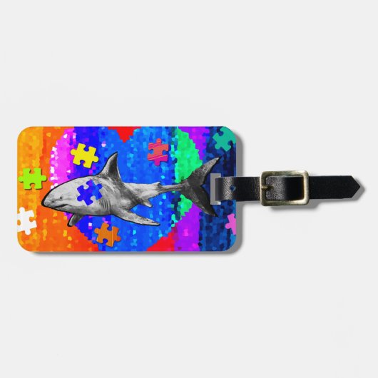 Autism Shark ラゲッジタグ (正面横)